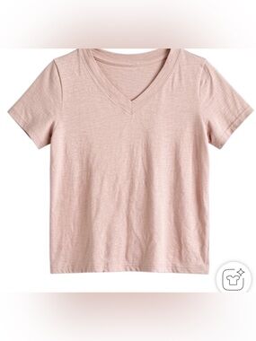 Eileen Fisher 100%  Organic Cotton Pale Pink Tee T Shirt Top